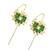 Gold plated green lotus design needle ear cuff