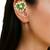 Gold plated green lotus design needle ear cuff
