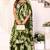 mehendi shibori printed ruffled stitched ready to wear saree with sequin unstitched blouse