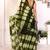 mehendi shibori printed ruffled stitched ready to wear saree with sequin unstitched blouse
