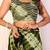 mehendi shibori printed ruffled stitched ready to wear saree with sequin unstitched blouse