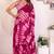 gajari shibori printed ruffled stitched ready to wear saree with sequin unstitched blouse