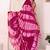 gajari shibori printed ruffled stitched ready to wear saree with sequin unstitched blouse