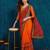 Riva enterprise women's half and half bandhani pallu red  and orange color saree