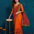 Riva enterprise women's half and half bandhani pallu red  and orange color saree