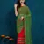 Riva enterprise women's half and half bandhani pallu green and pink color saree