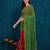 Riva enterprise women's half and half bandhani pallu green and pink color saree