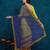 Riva enterprise women's half and half bandhani pallu blue and yellow color saree