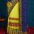 Riva enterprise women's half and half bandhani pallu blue and yellow color saree