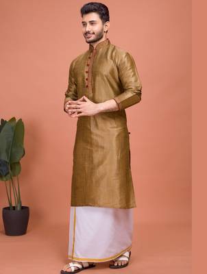 Plain Cotton kurta For men 4