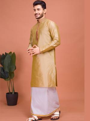 Plain Cotton kurta For men 3
