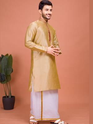 Plain Cotton kurta For men 4