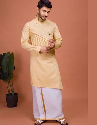 Plain Cotton kurta For men 3