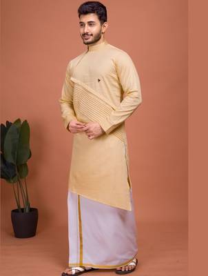 Plain Cotton kurta For men 4