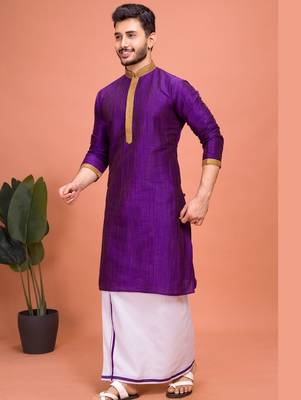 Plain Cotton kurta For men 3