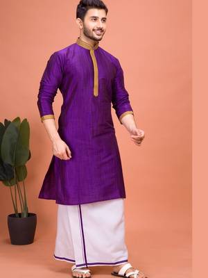 Plain Cotton kurta For men 4