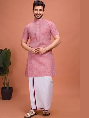 Plain Cotton kurta For men 1