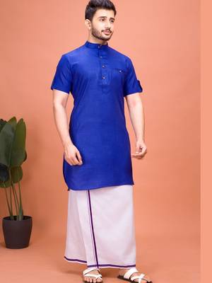 Plain Cotton kurta For men 1