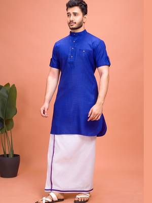 Plain Cotton kurta For men 3