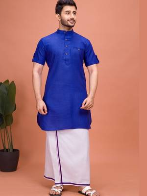 Plain Cotton kurta For men 5