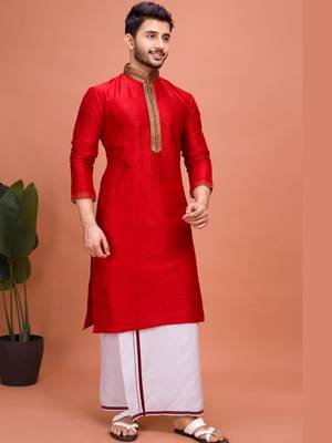 Plain Cotton kurta For men 3