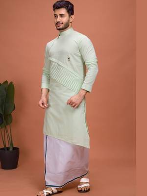 Plain Cotton kurta For men 3