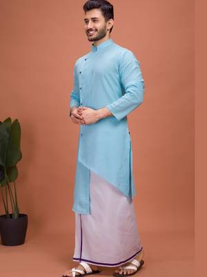 Plain Cotton kurta For men 3