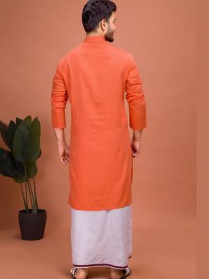 Plain Cotton kurta For men 2
