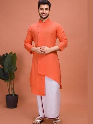 Plain Cotton kurta For men 3