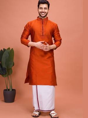 Plain Cotton kurta For men 1