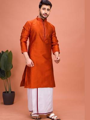 Plain Cotton kurta For men 3