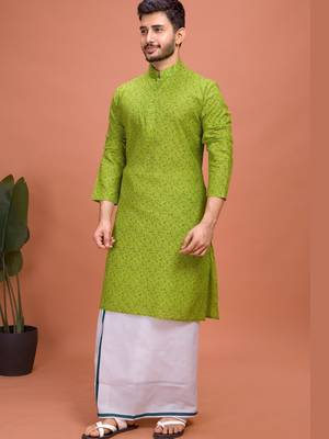 Plain Cotton kurta For men 3