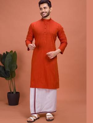 Plain Cotton kurta For men 1