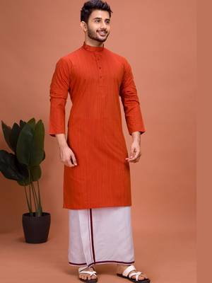 Plain Cotton kurta For men 4