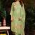 Green cotton printed kurta wih pant & duppata