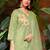Green cotton printed kurta wih pant & duppata