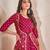 Maroon cotton silk printed gown