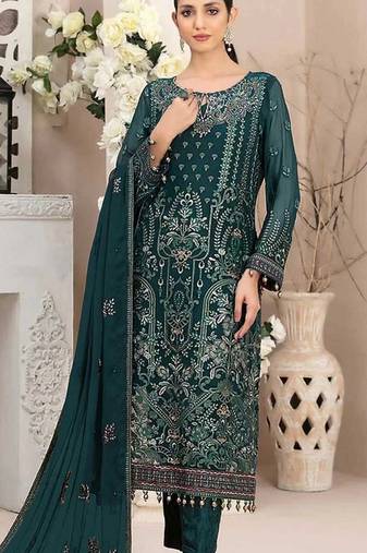 Rama sequins work faux georgette salwar kameez