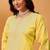 Hand Embroidered Yellow Cotton Lucknowi Chikan Women Kurta