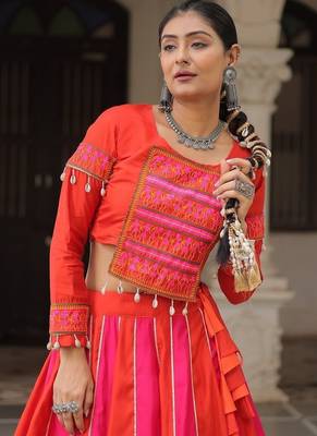 Roman With attractive combination of Mirror lace embellished work 3