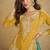 Yellow chinon silk embroidered sharara suit