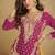 Red chinon silk embroidered sharara suit