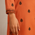 Orange hand block print kurta & dupatta