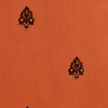 Orange hand block print kurta & dupatta 4