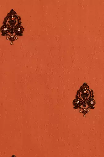 Orange hand block print kurta & dupatta