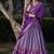 purple tussar silk traditional printed lehenga choli