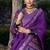purple tussar silk traditional printed lehenga choli