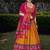 yellow tussar silk traditional printed lehenga choli