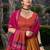 yellow tussar silk traditional printed lehenga choli