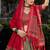 red tussar silk traditional printed lehenga choli